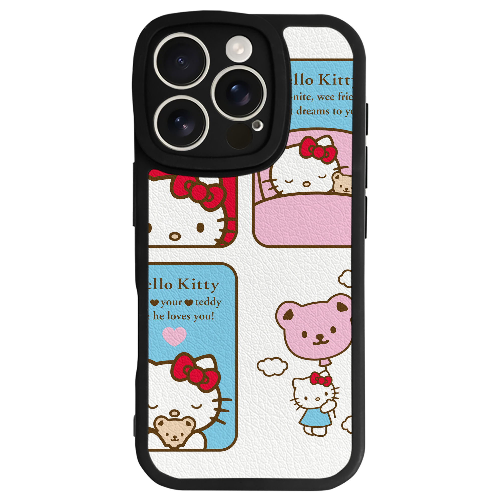 （画像用） Hello Kitty ハローキティ 【iPhone 16シリーズ対応】シリコンスマホケース（レザー調） 材質：シリコン